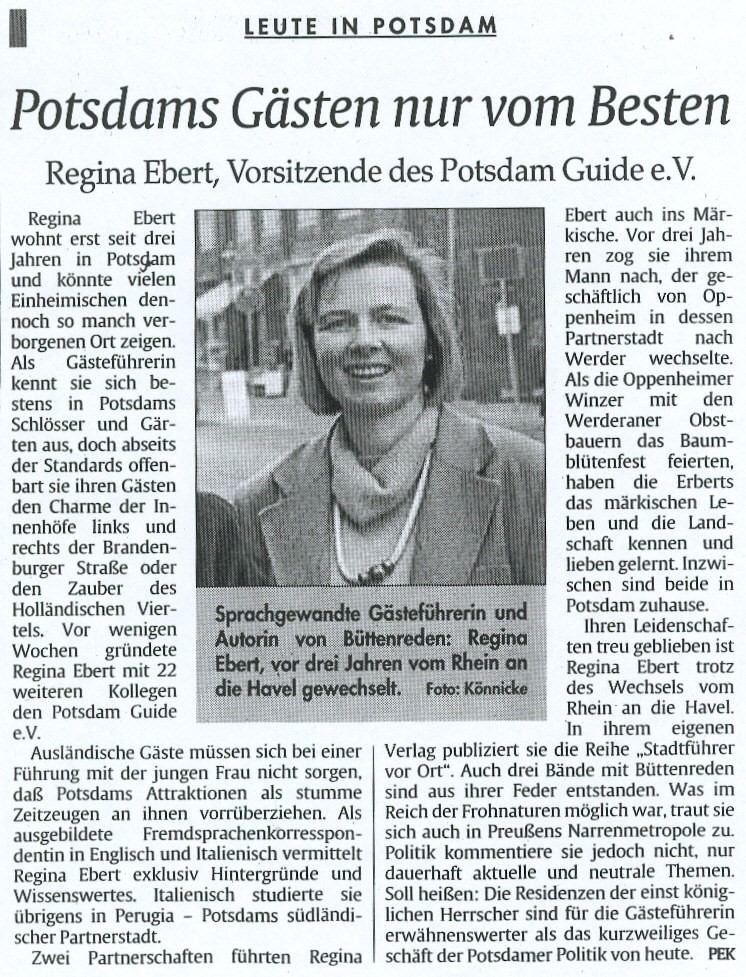 Potsdams Gästen Regina Ebert
