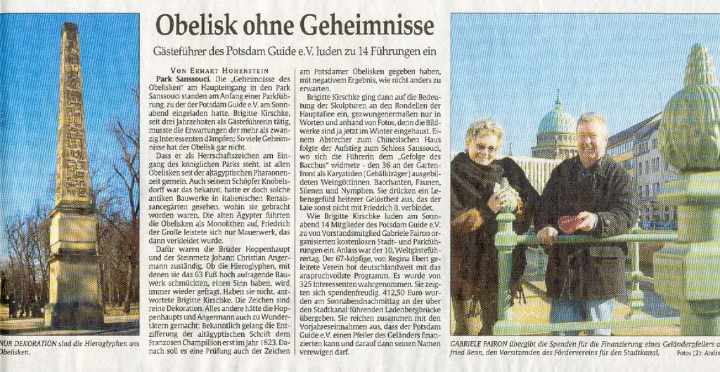 Obelisk ohne Geheimnisse