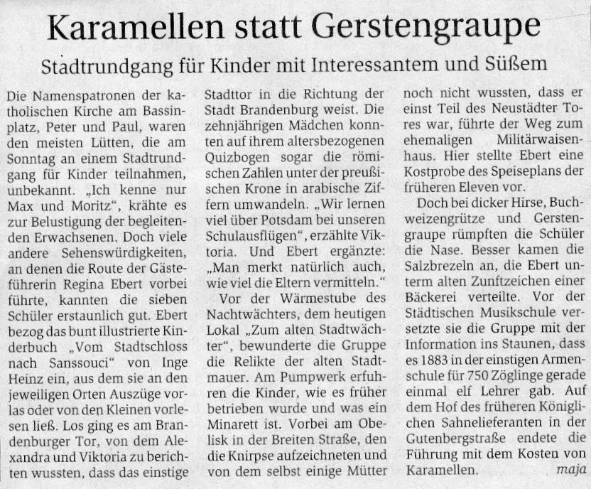 Stadtrundgang für Kinder Regina Ebert