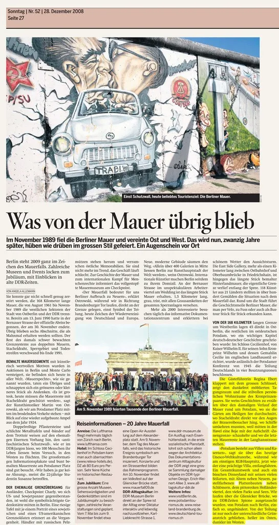 Presse zur Mauertour