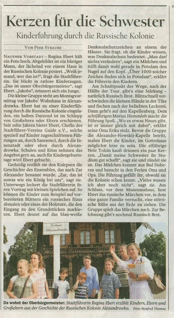 Kinderführung Russische Kolonie Regina Ebert