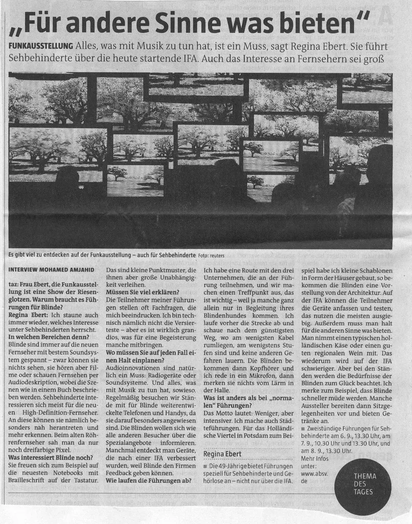 Führung für Sehbehinderte Potsdam Regina Ebert
