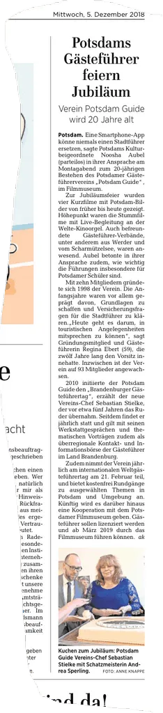 20 Jahre Potsdam Guide Regina Ebert