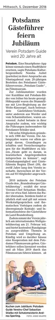 Potsdams Gästeführer feiern Jubiläum