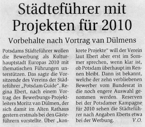 Potsdam Kulturhauptstadt Regina Ebert