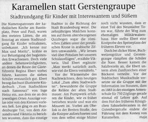 Stadtrundgang für Kinder Regina Ebert