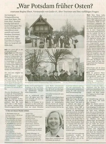 Touristenführung Potsdam Regina Ebert