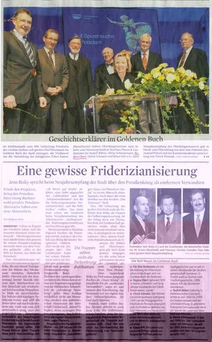 Eintrag Regina Ebert Goldenes Buch Potsdam