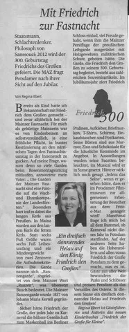 Helau auf Friedrich den Großen Regina Ebert